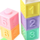 6/12 PCS Baby Grasp Rubber Squeeze Toy Developmental Model Building Learning Toys With Box Packing