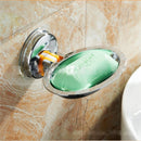 Chrome Plated Classic Bathroom Shower Sink Soap Dish Holder Basket Suction Cup