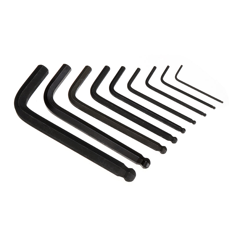 JETCH BS-B9 9Pcs L Shape Hex Key Set Allen Wrench Chrome Ball End