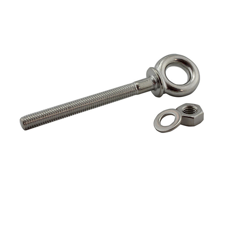Stainless Steel Marine Grade Lifting Eye Bolts Long Shank Nut & Washer M8x80mm