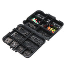 ZANLURE 150PCS Fishing Accessories Kits Jig Head Hooks Sinker Swivels Snap Beads Tackle With Box