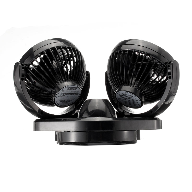 DC12V 2 Head 360Rotation Car Auto Vehicle Cooling Air Fan Silent Cooler 2 Speed