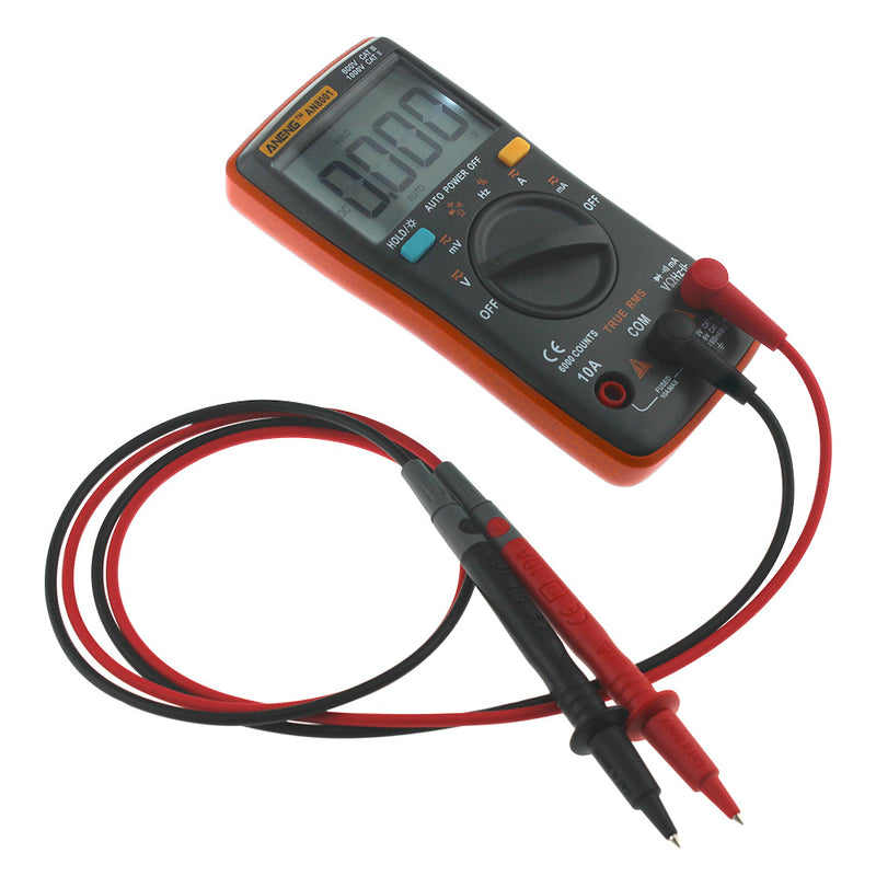ANENG AN8001 Orange Professional True RMS Digital Multimeter 6000 Counts Backlight AC/DC Ammeter Voltmeter Resistance Capacitance Frequency Tester + Test Lead Set
