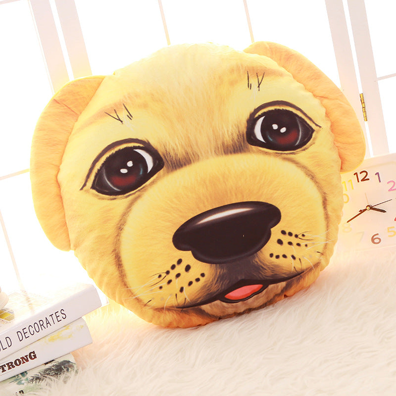 Creative Funny 3D Dog Cat Head Pillow PP Cotton Simulation Animal Cushion Birthay Gift Trick Toys