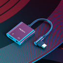 ROCK 3A 2 IN 1 Dual Type-C PD Fast Charging Audio Adapter Cable For HUAWEI P30 XIAOMI MI9 IPAD Pro PIXEL 3XL