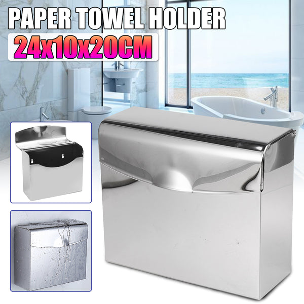 Stainless Steel Towel Dispenser Toilet Paper Holder Kitchen Bath Shelf Holder