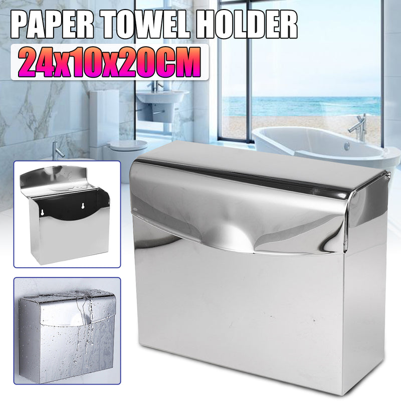 Stainless Steel Towel Dispenser Toilet Paper Holder Kitchen Bath Shelf Holder