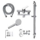 Stainless Steel Adjustable Shower Slider Riser Rail Bar Kit Head Hose Set System