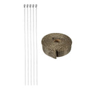 4.5m x 25mm Titanium Header Exhaust Heat Wrap Tape Protection with Stainless Steel Zip Ties