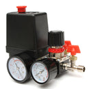 120PS Air Compressor Pressure Valve Switch Manifold Relief Regulator Gauge