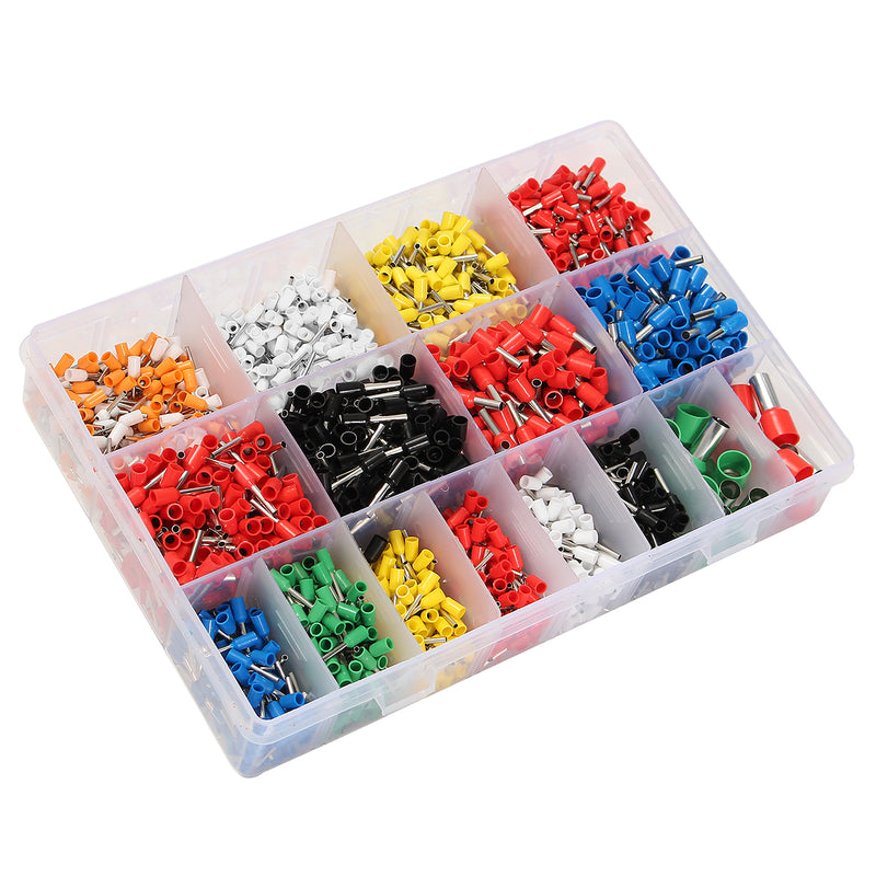 Excellway CT06 2120Pcs Wire Copper Crimp Insulated Cord Pin End Terminal 22 to 5 AWG