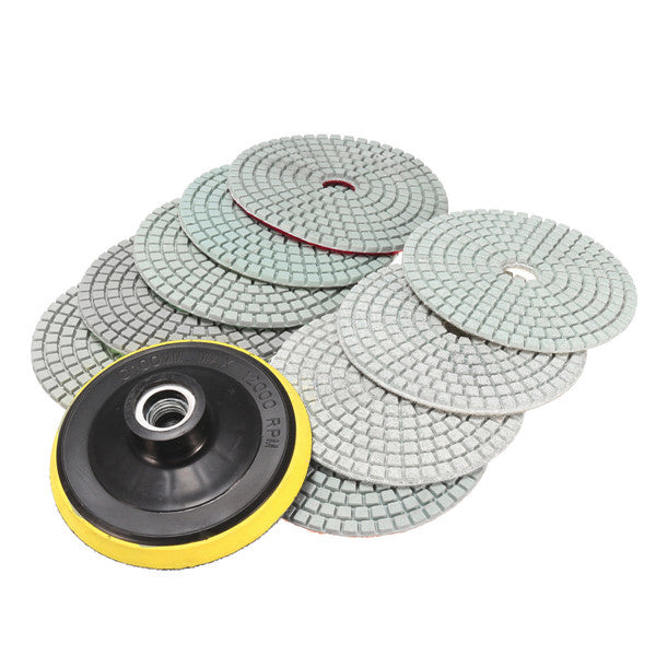 10pcs 4 Inch 50 to 6000 Grit Diamond Polishing Pads for Granite Marble Polish
