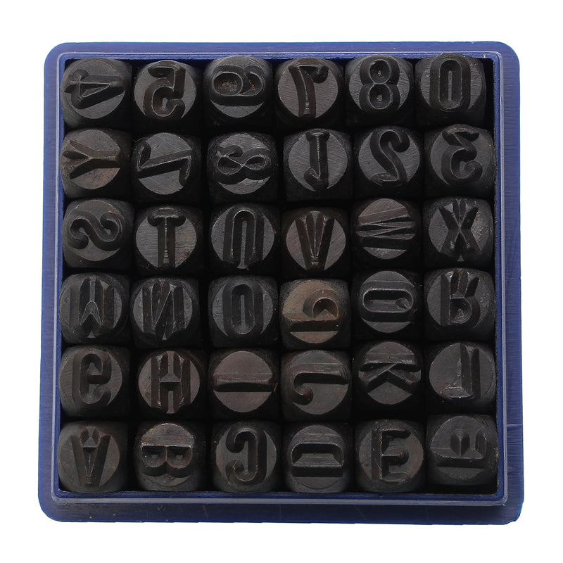 36pcs 6mm Steel Punch Alphabet Letter Number Stamp Tool Metal Leather Craft