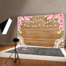 5x3FT 7x5FT 8x6FT Wooden Flower Plank Light Photography Backdrop Background Studio Prop