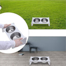 Raise Pet Bowls Cat Pet Food Water Bowl Stand Feeder w/ 2 Stainless Steel Bowls and Anti Slip Feet for Small Medium Cats and Dogs