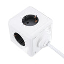 Allocacoc Powercube Smart EU Plug Power Strip Travel Adapter Multi Socket 2 USB 5V 2.1A Ports 4 Outlets With 1.5M/3M Extension Cable