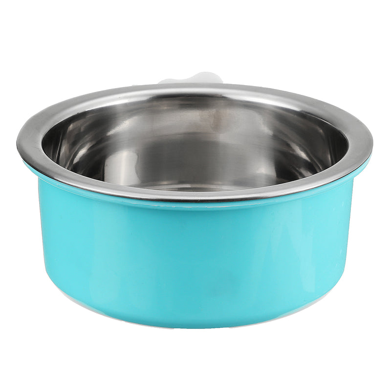 5cm Stainless Steel Hang-on Bowl For Pet Dog Cat Crate Cage Outdoor Food Dish Food Water Bowl