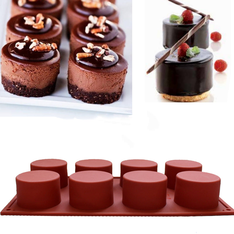 8 Holes Round Shape Silicone Cake Mold 3D Chocolate Candy Pudding Ice Mold Fondant Pastry Mould