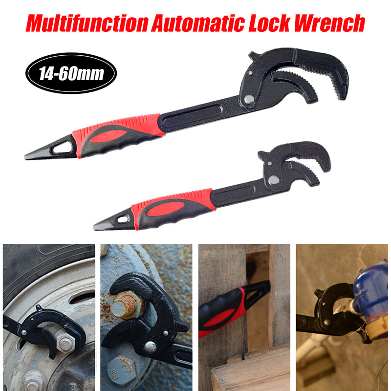 High Carbon Steel Adjustable Auto Lock Wrench Spanner Repair Kit Hand Tools 14-60mm Muti-Function Mechanic Tool