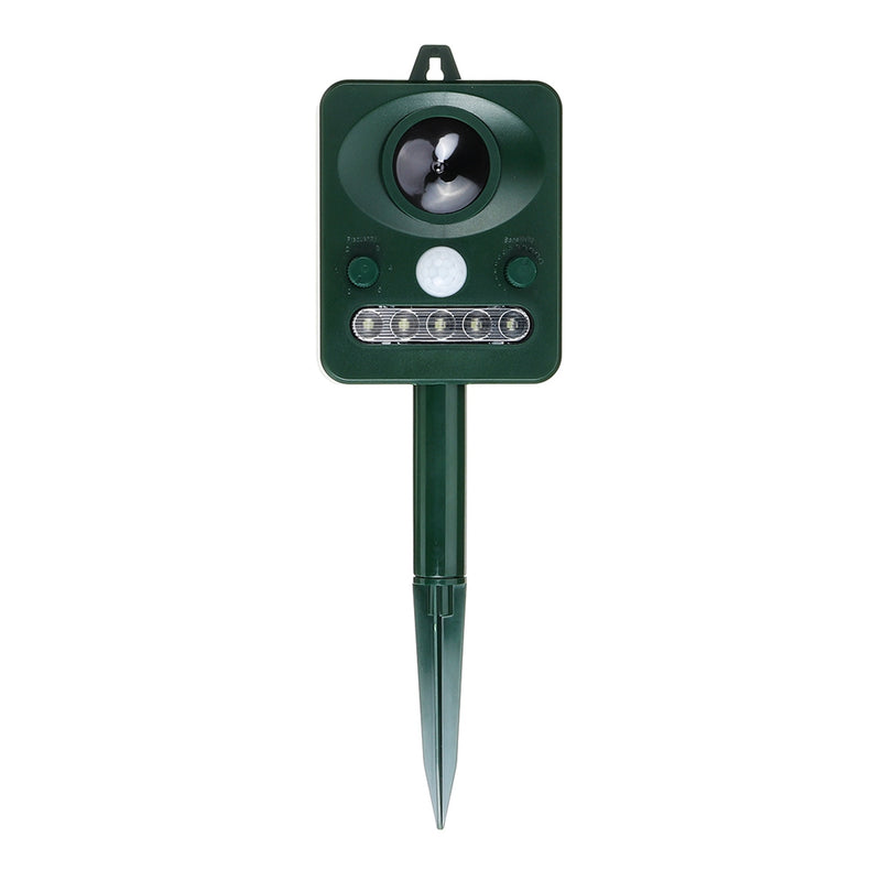 Solar Powered Animal Repeller Outdoor with LED Flash Light Ultrasonic Dog Rats Repellent Mice Motion Sensor Deterrent Device