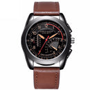 HANNAH MARTIN BN02 Men Quartz Watch Fashion Fake Dial Leather Strap Military Sport Watch