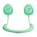 Portable USB Rechargeable Fan Neckband Lazy Neck Hanging Dual Cooling Mini Fan