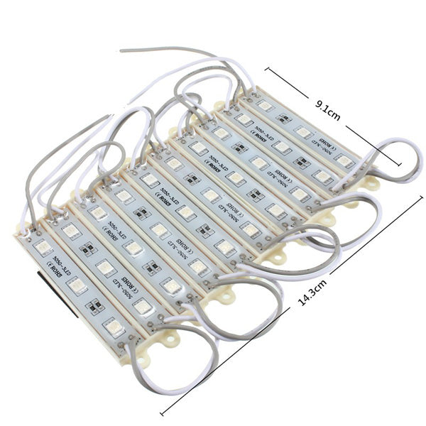 10 Pieces 5050 SMD 30 LED Module Rigid Strip String Light Multi-Colors Waterproof DC 12V