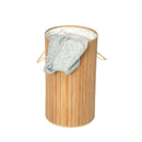 Laundry Basket Hamper Round Bamboo Washing Dirty Clothes Sorter Storage Baskets with Lid