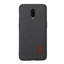 Bakeey Luxury Fabric Splice Soft Silicone Edge Shockproof Protective Case For OnePlus 6T