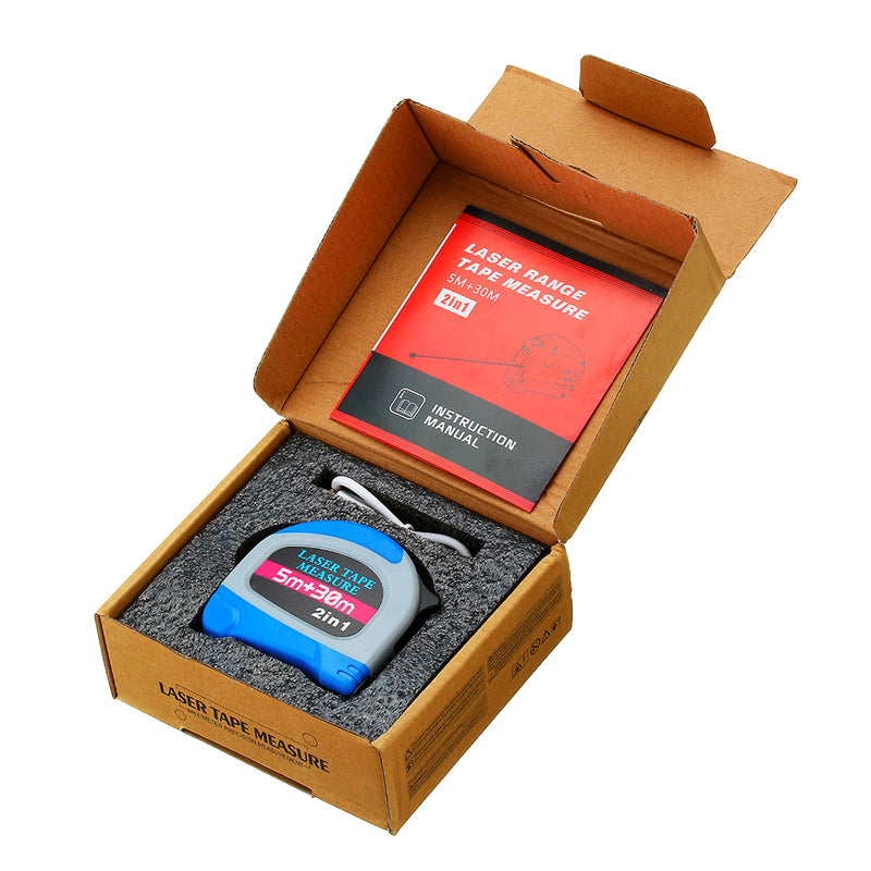 DANIU 30M Laser Rangefinder + 5M Anti-fall Steel Tape Metric and Inch Tape measure High Precision Distance Meter