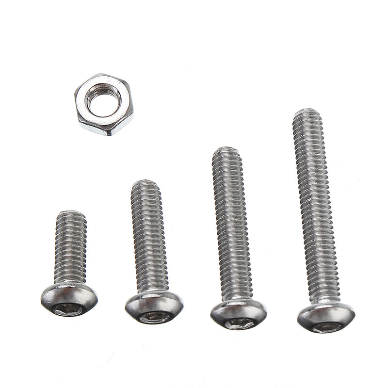 Suleve MXSS6 440Pcs A2 Stainless Steel Round Head Hexagon Screw Nut Kit Set M3 M4 M5