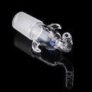 24/29 Glass Vacuum Adapter Air Exhaust Connector Right Angle Bend Two Sides Ears Ground Joint to Hose Connection