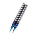 Drillpro 2 Flutes HRC65 Milling Cutter 0.4-0.9mm Nano Blue Coating Carbide End Mill
