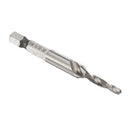 Drillpro 6pcs 1/8-3/8 Inch BSW Thread HSS Combination Drill Tap Bit Set Hex Shank Deburr Countersink Bits
