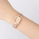 SOXY 0123 Rose Gold Case Rectangle Dial Design Ladies Bracelet Watch Fashion Style Quartz Watch