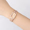 SOXY 0123 Rose Gold Case Rectangle Dial Design Ladies Bracelet Watch Fashion Style Quartz Watch