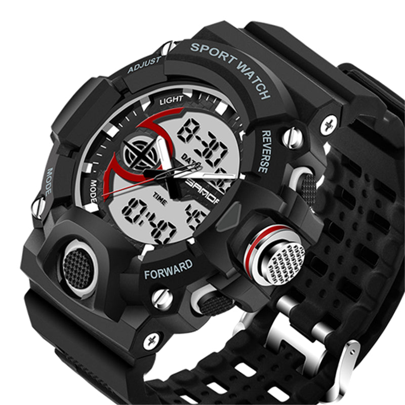 SANDA 715 Dual Display Multi-function Sport Stopwatch Outdoor Fashion Men Digital Watch