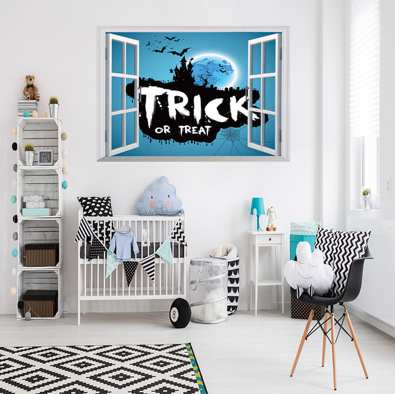 Miico FX7501 Trick or Treat Halloween Sticker Cartoon Wall Sticker Halloween Decoration Room Decoration