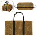 khaki Firewood Carrier Log Carrier Wood Carrying Tool Bag for Fireplace Waxed Canvas