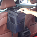 Hanging Car Trash Bag Can Bin Waterproof Folding Litter Garbage Cans Bag Black