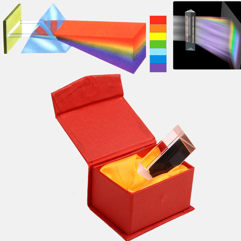 2 Inch Mini Optical Glass Triple Triangular Prism Physics Refractor Light Spectrum