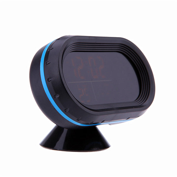 TS-7009VD Digital Voltage Thermometer Luminous Clock Thermometer Temperature Display Voltage Monitor 12/24H