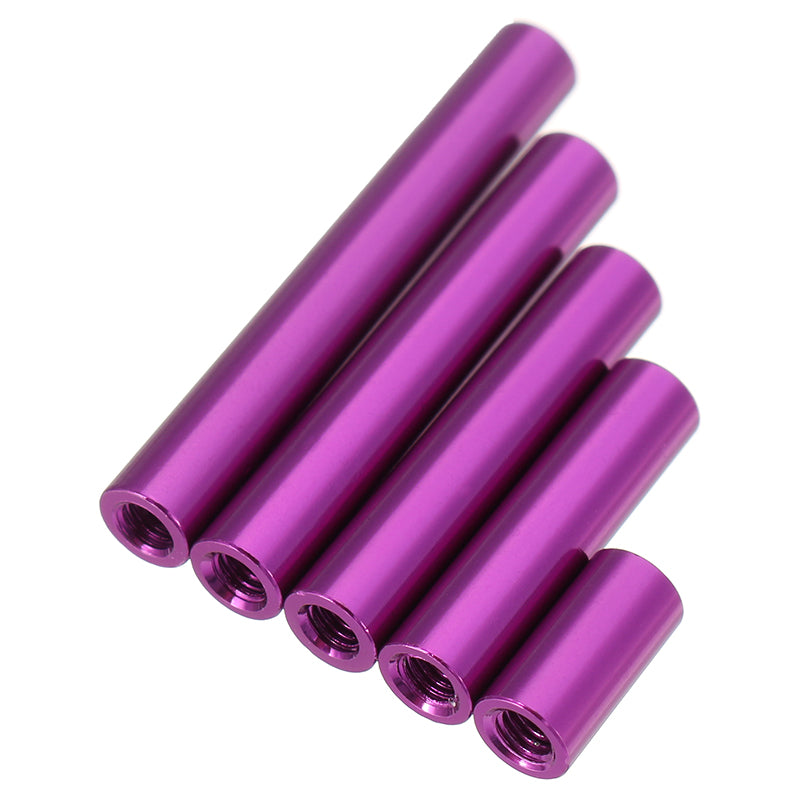 Suleve M3AR8 M3 Aluminum Alloy Standoff Studs 10-35mm Purple Round PCB Board Standoffs 10pcs