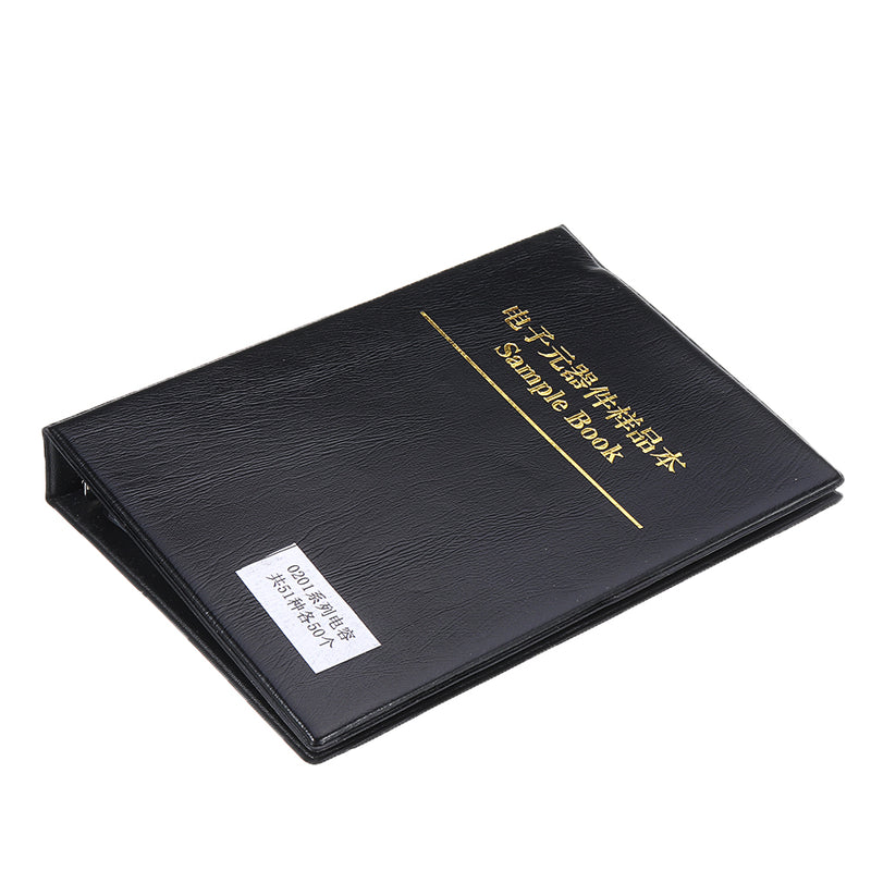 2550pcs 51values*50pcs 0201 SMD Capacitor Sample Book 0.5PF~220NF Capacitor Assortment Kit