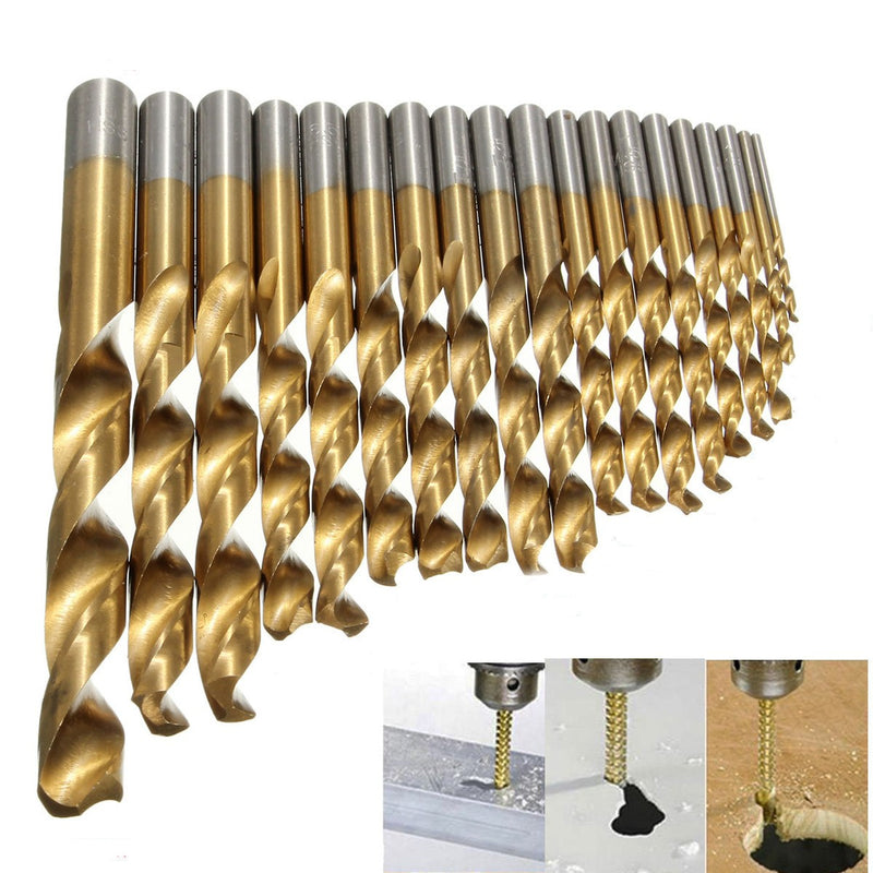 98pcs 1.5mm-10mm HSS Titanium Coated Twist Drill Bit Set for Metal Wood Drilling