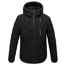Electric USB Heated Warm Back Cervical Spine Hooded Winter Wadded Jacket Motorcycle Skiing Riding Coat