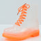 Transparent Women Martin Boots Print Jelly Boots Shoes Women Clear Rain Boots