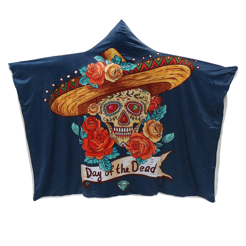 130x150cm Hooded Blanket Wearable Thickened Double Plush 3D Digital Printing Blankets