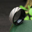 Black Stripe Stainless Steel Cool Men Ring Jewelry Best Gift