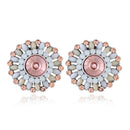 Luxury Crystal Rhinestone Stud Earring Bohemian Flower Charm Colorful Piercing Earrings for Women